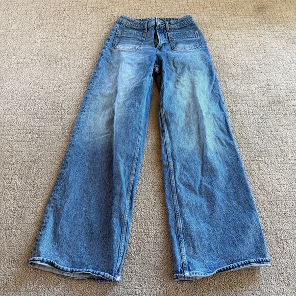 Free Assembly Denim - Free Assembly 6 Wide Leg Front Pocket Denim Jeans